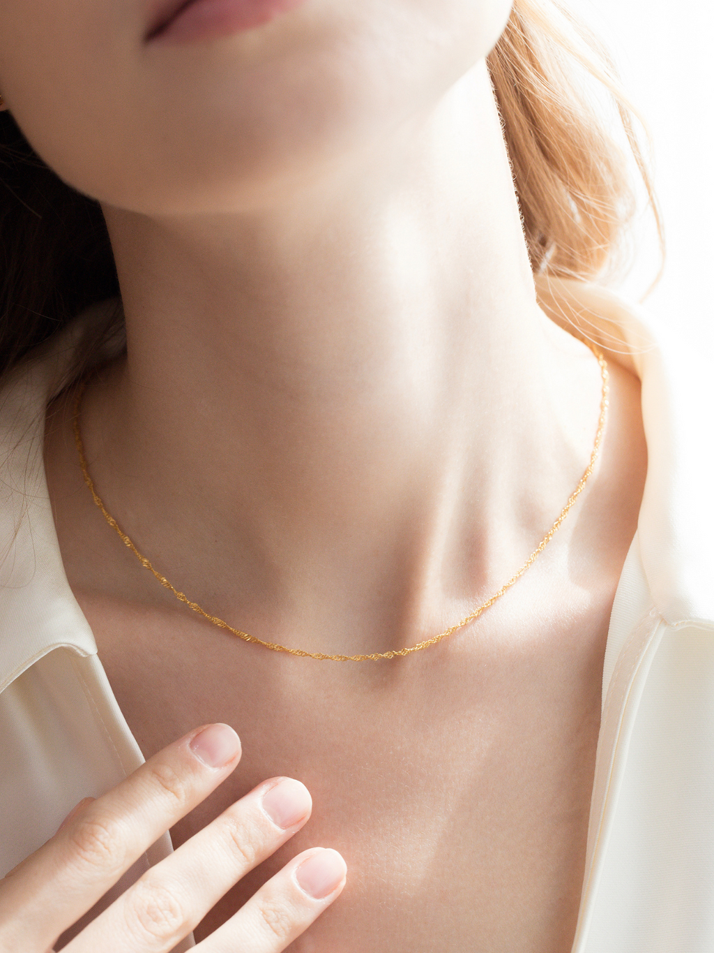 Twisted Chain Necklace in 18k Gold Vermeil