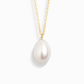 Large Freshwater Pearl Pendant Necklace in 18k Gold Vermeil
