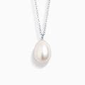 Large Freshwater Pearl Pendant Necklace in Sterling Silver