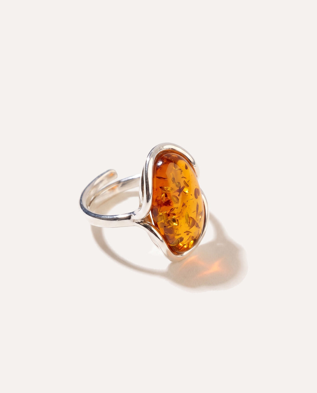 Amber Ripple Ring
