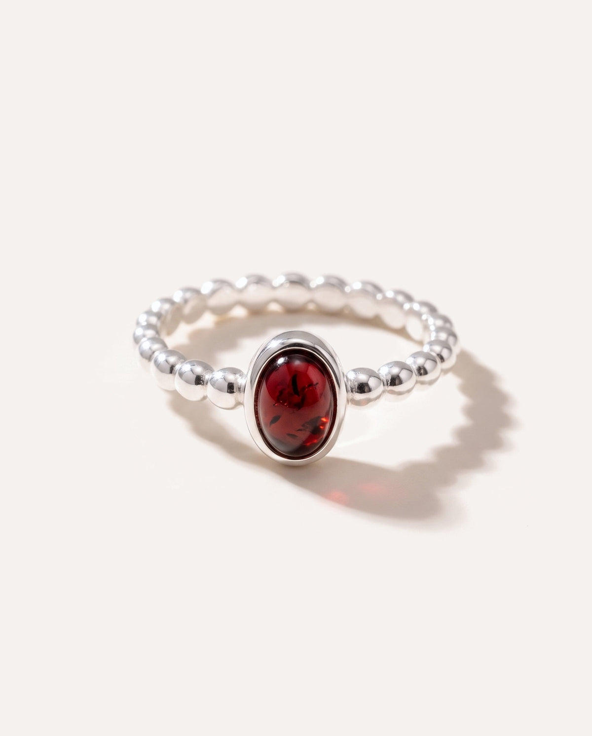 Cherry Amber Bubble Stacking Ring